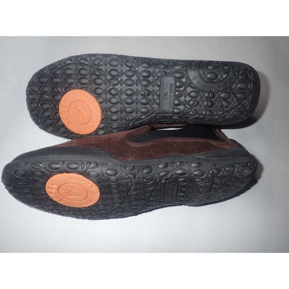 Acorn Men's Brown Suede Slip-On Shoes With Rubber Soles 8‎ Casual Mocs - Picture 6 of 6